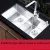 Import kitchen sink double bowl brushed 304 stainless steel above counter or udermount vegetable washing basin sinks kitchen from China