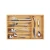 Import Kitchenware Silverware Utensil  5 compartments organizer solid wooden cutlery tray from China
