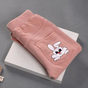 KS10290A Wholesale casual style rabbit print pants for 1-4 years kids 2016