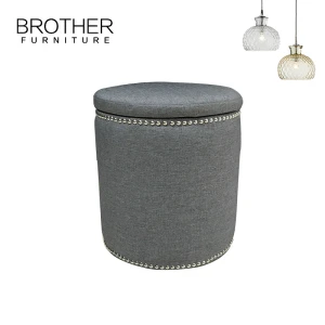 Large Round Furniture Manufacturer Velvet fabric storage stool ottoman