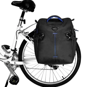 Large Travel Bicycle Rack Bag Waterproof with Cover Bike Pannier Bag Pack