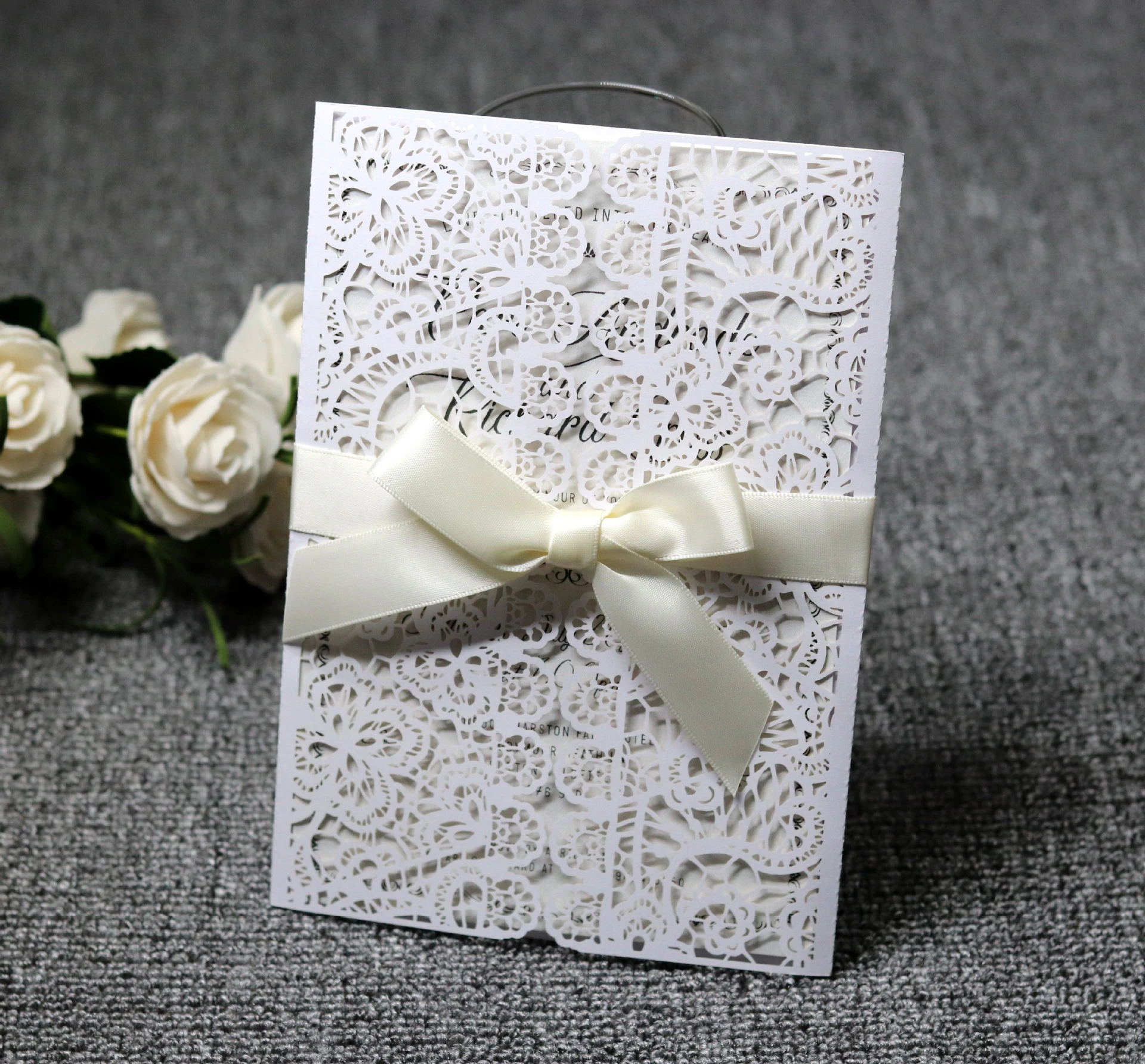Laser Invitation Card Wedding Invitation with Vellum Envelope