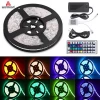 LED Strip Light Waterproof 16.4ft RGB SMD 5050 LED Rope Lighting Color Changing Full Kit with 44-keys IR Remote Controller &amp; Pow