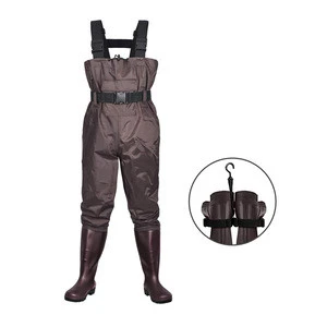 Lightweight 100% Waterproof PVC Coated Nylon Fly Fishing Chest Waders for Sale