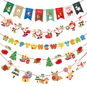 Lipan-Christmas Indoor Outdoor Hanging Little Flag And Socks Decoration Supplies