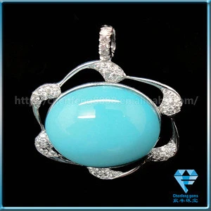 Loose Man Made Blue Turquoise Gemstones Cabochon Beads for Pendant