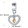 Love Forever In My Heart Charms Bead Fit Original Bracelet Pendant 925 Sterling Silver Fine Jewelry Making PSMB0319