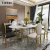 Import Luxury design White Artificial stone and chairs marble gold round dining tables from China