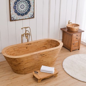 Luxury Large Oak and Cedar Wood Bathtub for adults in Europe