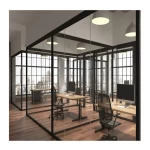 Manufacturer Aluminium frame full high partition wall single office cubicle with door