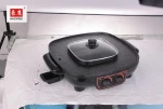 Marble coating Electric bbq grill with hot pot Multifunction electric griddle and hot pot with divider 2 in 1