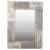 Import Mason Planks Wall Mirror, 31.5&quot; H x 24&quot; W, Aged White &amp; Gray Wood from China