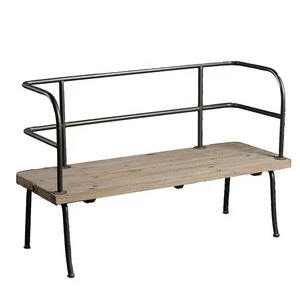 Mayco Vintage Outdoor Park Metal And Wooden Garden Bench Chair