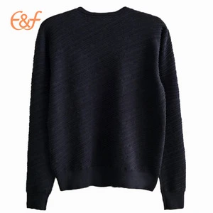 Men&#039;s Cross Rib Pattern New Design Black Winter Sweater With Zippers On Shoulder