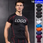 Men'S Two Tone Colour Block Gym Dry Fit Blank Plain Logo Custom T Shirt Men