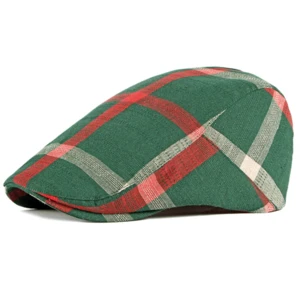 Men&#39;s Plaid Cotton Flat Newsboy Ivy Cabbie Golf Gatsby Cap Hat