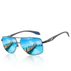 Men&#x27;s Polarized Sunglasses With Carbon Fiber Glass Leg Retro Frame Fishing Driving Sun Glasses