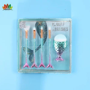 Mermaid Multifunction Tools Golden beauty cosmetics With Two-tone Makeup Brush Set