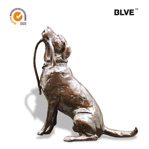metal craft customized bronze medium Labrador sculpture with lead looking up BRAA-176