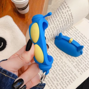 Mini blue cartoon man Soft Silicone headset Cover protective Shockproof earphone Case For AirPod pro 1 2 3