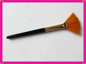 mini travel nylon hair wood handle fan brush