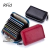 Minimalist Cow Leather Credit Card Smart Wallet Holder with RFID Blocking Coin Purse Easy to take