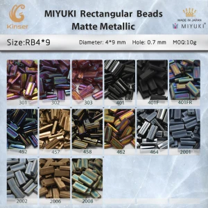 Miyuki Rectangular Beads 4*9 mm [15 Color Matte Metallic ]10g pack