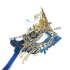 MJP-021BG Blue Gold Party Mask Noble Metal Mask Charming Princess Masquerade Mask