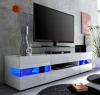 Modern cheap White high gloss TV  stand  with LED light for living room furniture