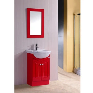 modern ground pvc bathroom furniture in white brown red color