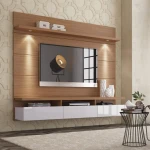 Modern home hotel floating wooden tv cabinets furniture designs living room led lighting wall mounted screen tv cabinet design