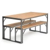Modern Industrial Home Wood 3 Pc Dining Set