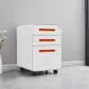 modern office equipment steel 3 drawers round edge mobile pedestal filing cabinet with cushion removable file drawer cabinet