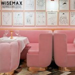 Modern Pink Style Restaurant Booth Furniture Set Light Luxury Seating Booth Sofa Flower Shape Restaurant Sofa