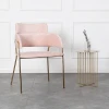 modern soft coffee flannel fabric velvet leisure dining chair