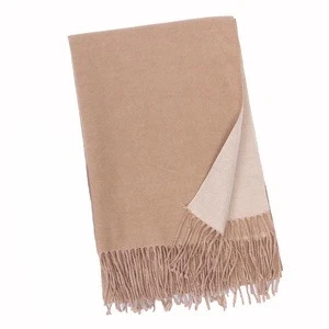 Most popular two tone cashmere scarves shawl with tassels