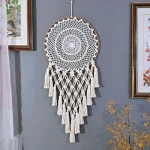 Multiple Choices cheap woven natural white wall hanging home decor LED catcher dream catcher handmade
