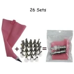 Multiple Combination Set Silicone Pastry Bag DIY Cream Reusable Kitchen Pastry Tools Russian Stainless Steel Nozzle Cake Tools