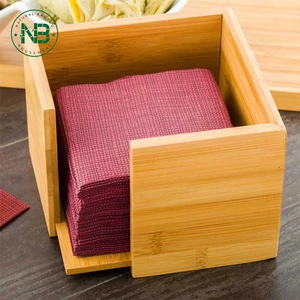 Natural Bamboo Square Napkin Holder tissue box
