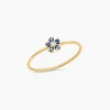 Natural Stone Jewelry Sets 18k Gold Plated Green Rings Wholesale Gemstone Genuine Blue Diamond Flower Ring