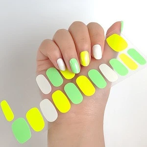 Neon lighting gel nail sticker 5 types wholesale private label