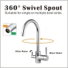 New age products multifunction brass body material 3 way faucet for hot/cold/filter faucet