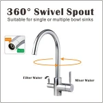New age products multifunction brass body material 3 way faucet for hot/cold/filter faucet