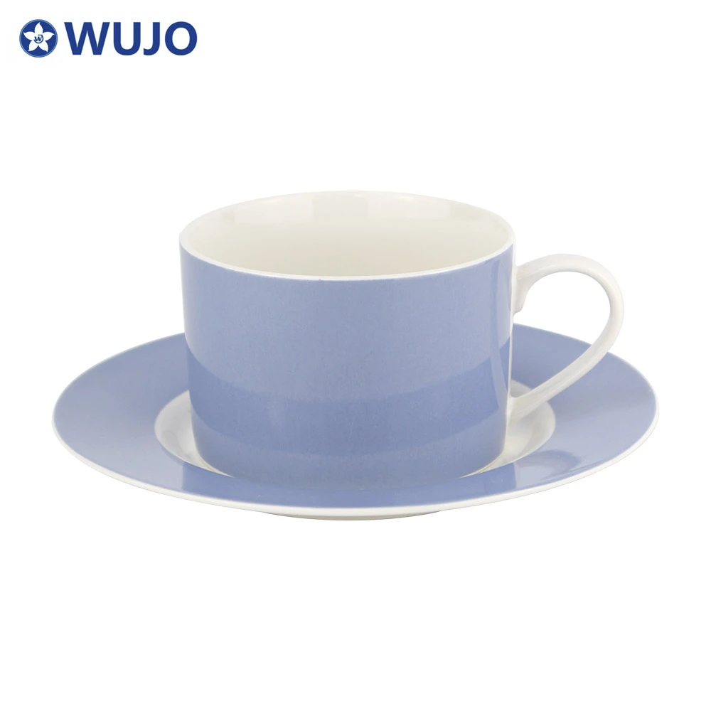 New Arabic Ceramic Coffee Cup and Saucer Set Blue 220cc Ceramic Tea and Coffee Set