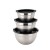 Import new arrival stainless steel mixing bowl set with black silicone bottom from China