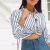 Import New Arrival Women Blouses Spring Striped Women Tops And Blouses Casual Long Sleeve Blouse Office Ladies Shirt from China