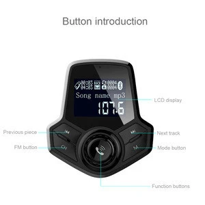 New Bluetooth Hands-free MP3 Player QC3.0 USB Car Charger With FM Transmitter TF Card Slot