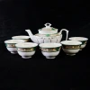 New bone china ceramic  coffee and tea sets  gold tea pot set  with bowl