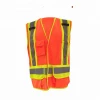 new design 100% polyester mesh fabric 5cm silver reflective tape safety vest durable pockets on front