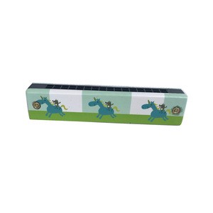 new design Early learning safety wooden harmonica toy